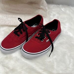 Vans, red black white 7.5, women (6.0 men)